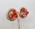 1960s Vintage Signed Napier Round Goldtone Red & Pink Beaded Clip Earrings-2 Pieces For Sale - Image 5 of 7