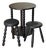 Black-Stained Wooden Side Table and Stools, 1950s, Set of 3 For Sale