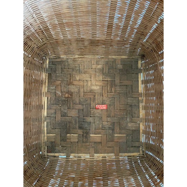 1960s 1960's Asian Wicker and Bamboo Basket Made in the People's Republic of China For Sale - Image 5 of 12