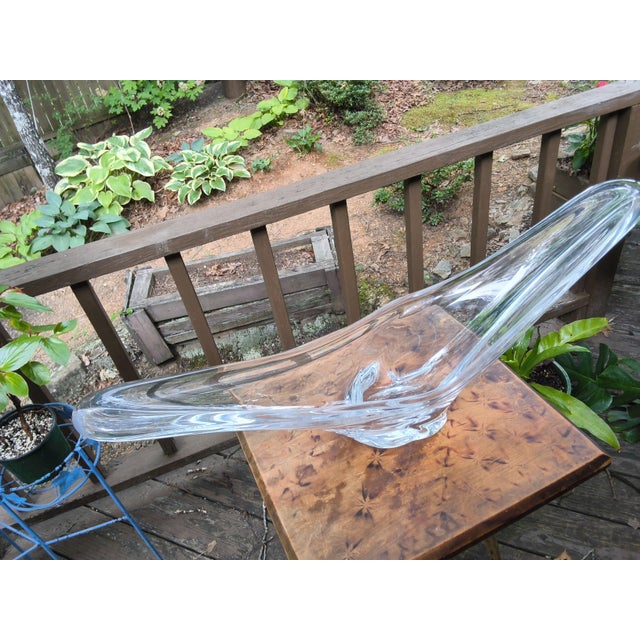 Mid-Century Daum France Rare Large 26.5" Crystal Swallowtail Centerpiece Bowl - Pristine For Sale - Image 12 of 14