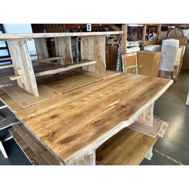 Live Edge Teak Wood Dining Table For Sale In Los Angeles - Image 6 of 6