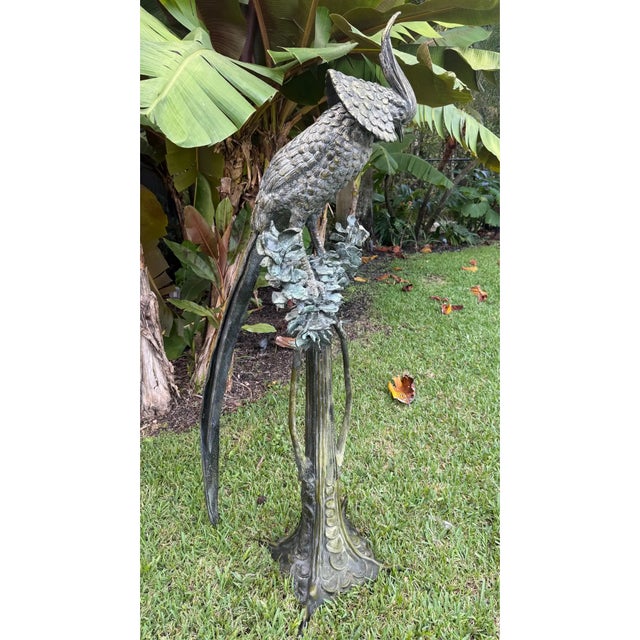 Mid 20th Century Monumental Signed Bronze Phoenix Sculpture by P. J. Moser – 68" Tall For Sale - Image 4 of 16
