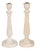 Neoclassical Carved Fluted Limed Oak Candlesticks, Set of 2 For Sale