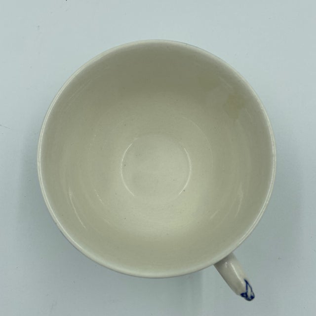 Crown Ducal Vintage Crown Ducal Bristol Blue Transferware Teacups & Saucers – Set of 6 | English Chinoiserie China - 12 pcs For Sale - Image 4 of 12