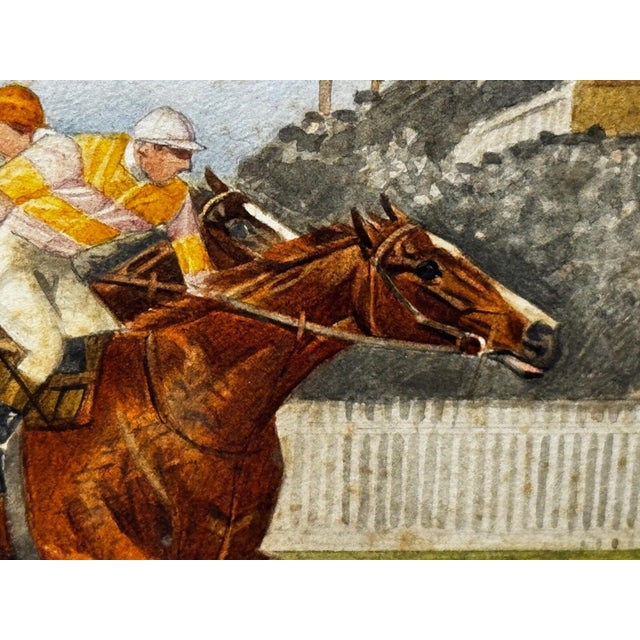 Edwardian Sporting Watercolour by Isaac James Cullin (1859–1942) the 1910 Two Thousand Guineas, Newmarket Neil Gow’s Classic Victory – Signed & Dated For Sale - Image 14 of 18