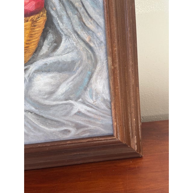 Framed Still Life Painting by Boise Artist Rob J. Nelson – Basket of Apples and Ceramic Pitcher For Sale In Boise - Image 6 of 12