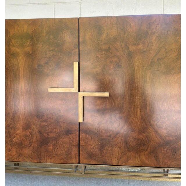 2020s Jonathan Charles Modern Walnut Burl Wood Cabinet For Sale - Image 5 of 9