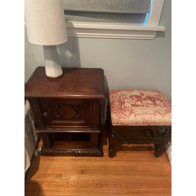 Beautiful Renaissance Italian stools. These have been reupholstered and the upholstery is in perfect condition. The wood...