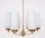 Mid-Century Modern Vintage Six-Arm Chandelier in Brass and Frosted Glass, 1960s For Sale - Image 3 of 11