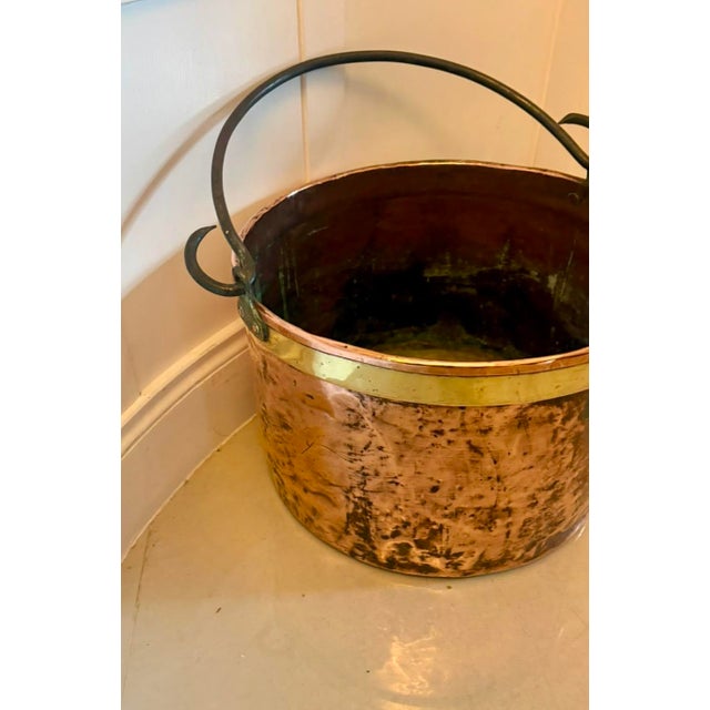 Antique Georgian Copper Log Bin Coal Bucket Fireside Bucket Planter, 1800 For Sale - Image 4 of 9