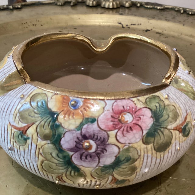 Early 20th Century Antique Deruta Italy Pottery Ashtray Hand Painted Artist Signed For Sale - Image 12 of 13