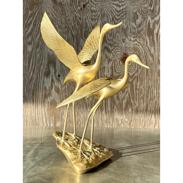 Vintage Boho Brass Cranes For Sale In West Palm - Image 6 of 10