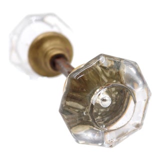 Antique Pair of Octagon Glass Bullet Passage Door Knobs For Sale