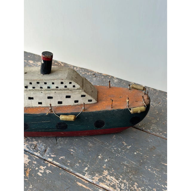 Vintage Folk Art Ship Sculpture, Circa 1930s For Sale - Image 17 of 18