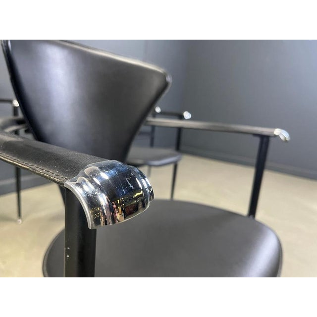 Vintage Leather Armchairs from Arrben, Italy, 1980s, Set of 6 For Sale - Image 6 of 11