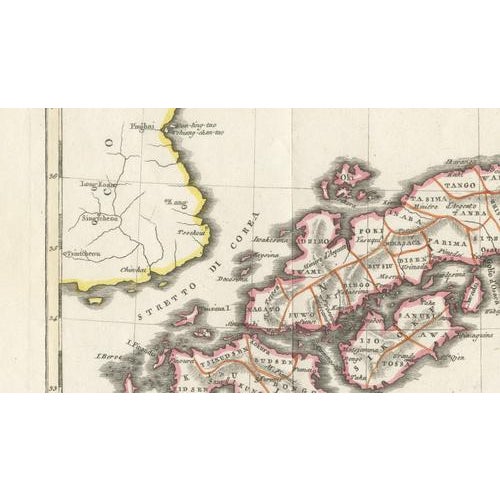 Antique Map of Japan with Coast of Korea by Barbiellini, 1807 For Sale - Image 6 of 10