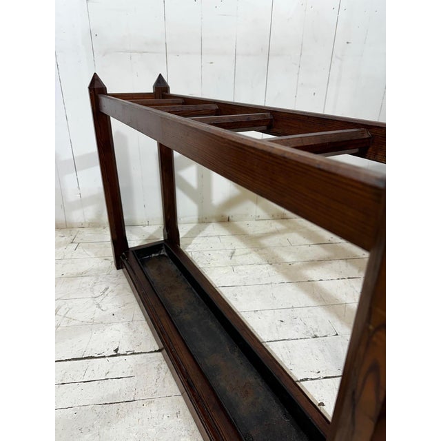 Victorian Gothic Revival Pitch Pine Umbrella Stand from a Lancashire Chapel An exceptional and increasingly rare Victorian...
