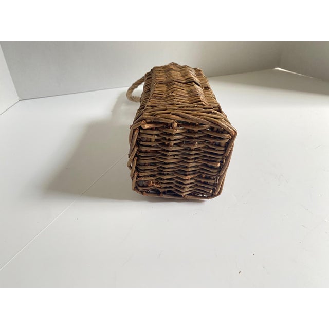 Vintage French Country Wicker-Wrapped Square Bottle For Sale - Image 12 of 12
