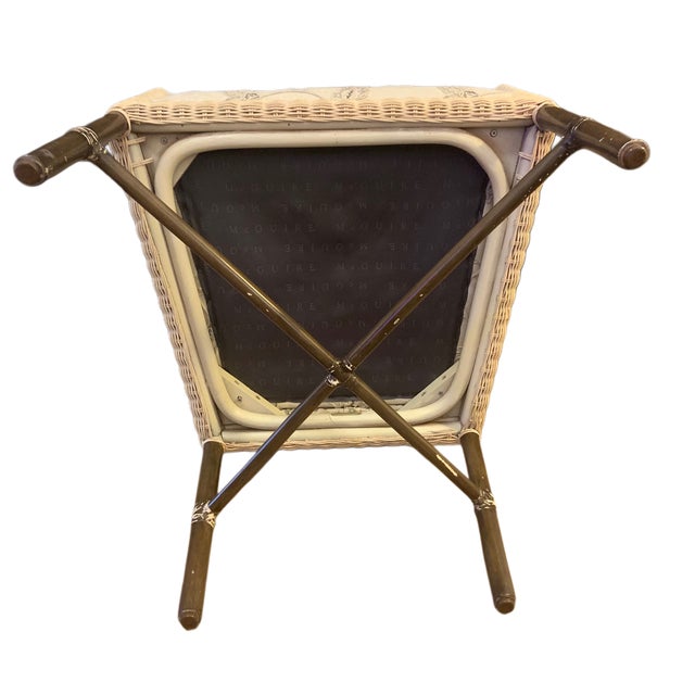McGuire Woven Bamboo Rattan and Hardwood Armchairs (Pair) For Sale - Image 14 of 18