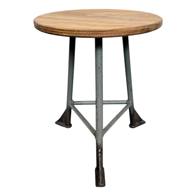 Industrial Grey Workshop Stool, 1960s For Sale