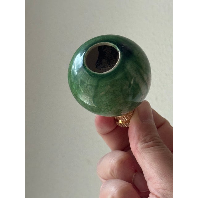 Ceramic Miniature Vintage Mexican Michoacán Patamban Folk Art Potter Vase Lamp Finial For Sale - Image 7 of 9