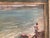 Vintage Coastal Seascape Oil Painting – Children Playing by the Shore-Locueso For Sale - Image 4 of 8
