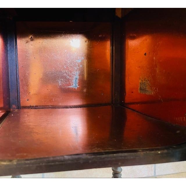 Early 20th Century Handcrafted Copper Lined Wood Side Table W Pitcher Space For Sale - Image 5 of 18