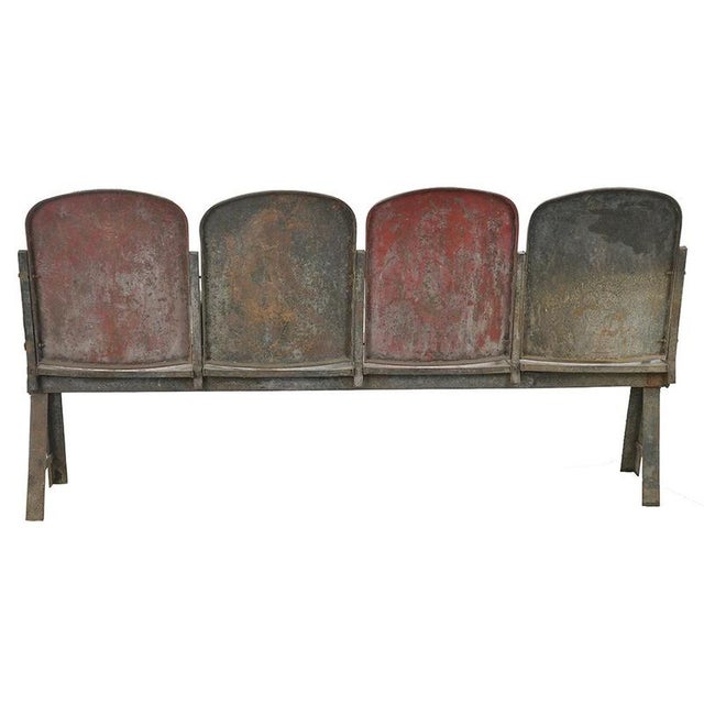 Antique Indian Theatre Bench in Patinated Metal For Sale - Image 3 of 9