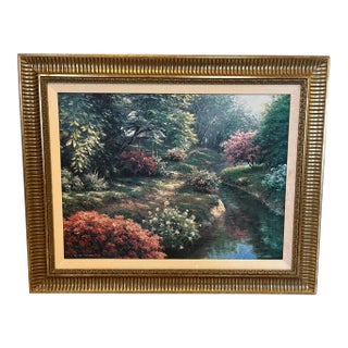 1960s Henry Peeters Hand-Embellished Giclee Landscape Impressionist Framed Reproduction Print For Sale