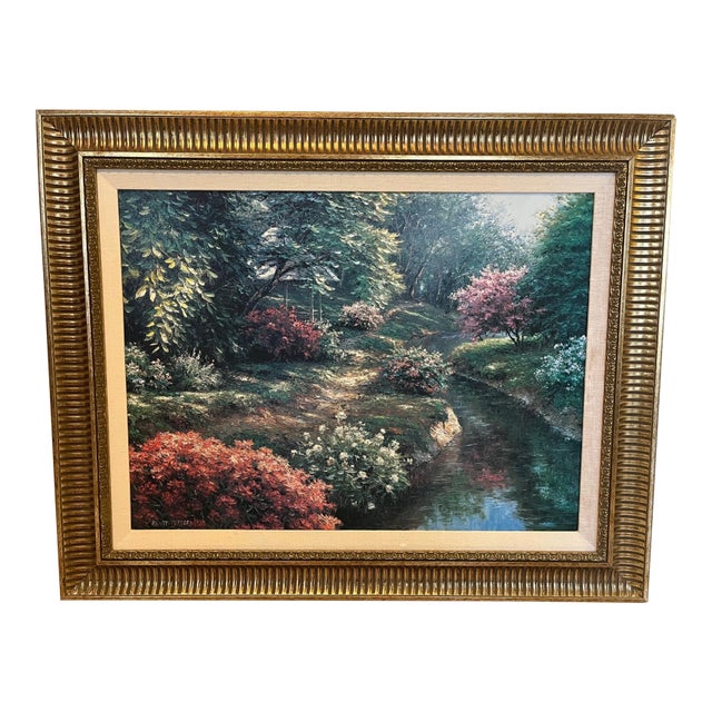 1960s Henry Peeters Hand-Embellished Giclee Landscape Impressionist Framed Reproduction Print For Sale