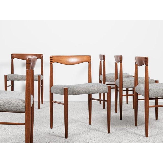 This original set of 6 dining chairs is designed by HW Klein and manufactured by Bramin in Denmark in the 1960s. This is a...