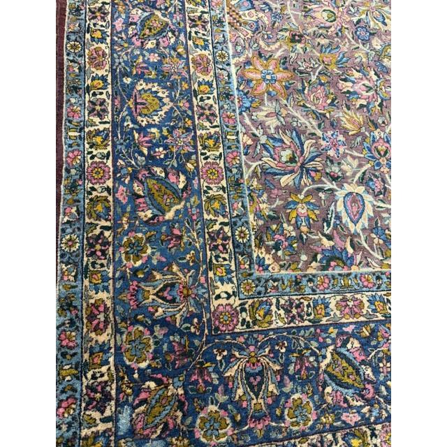 1840s Multicolor Traditional Antique Classical Motifs Kerman Knotted Wool Rug For Sale - Image 4 of 6