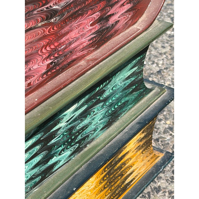 1950s 1950s Italian Tole Stack of Books End Table For Sale - Image 5 of 6