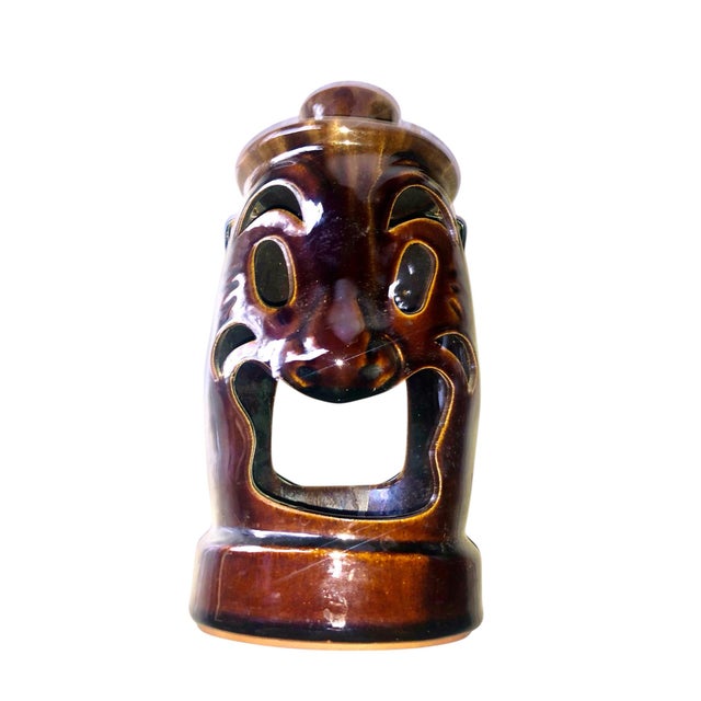 Mid-Century Modern 1960s Drip Glazed Criterion Collections Japan Tiki Teacup Candle Holder For Sale - Image 3 of 12