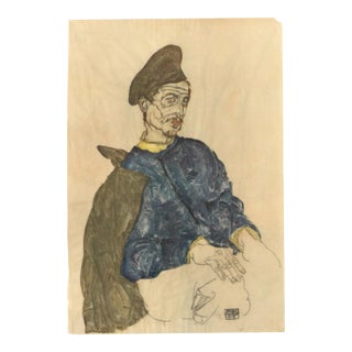 Schiele Lithograph 45 Prisoner of War 1968 Reproduction For Sale