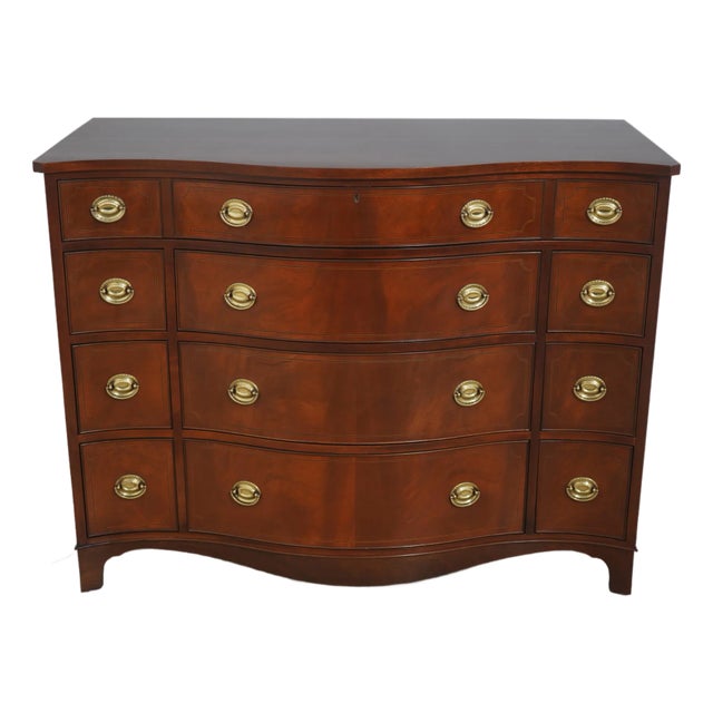 Baker Historic Charleston Mahogany Bow Front Dresser For Sale