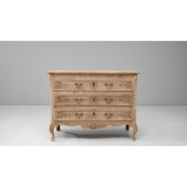 Wood Mid 20th Century France Traditional Antique White Wood Chests of Drawers For Sale - Image 7 of 11
