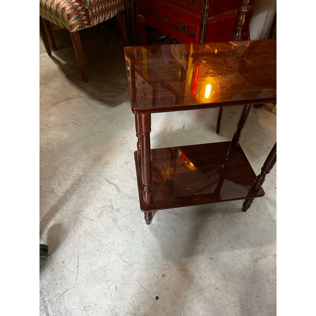 Small Vintage Wooden Rectangular Side Table With Low Shelf For Sale In Atlanta - Image 6 of 6