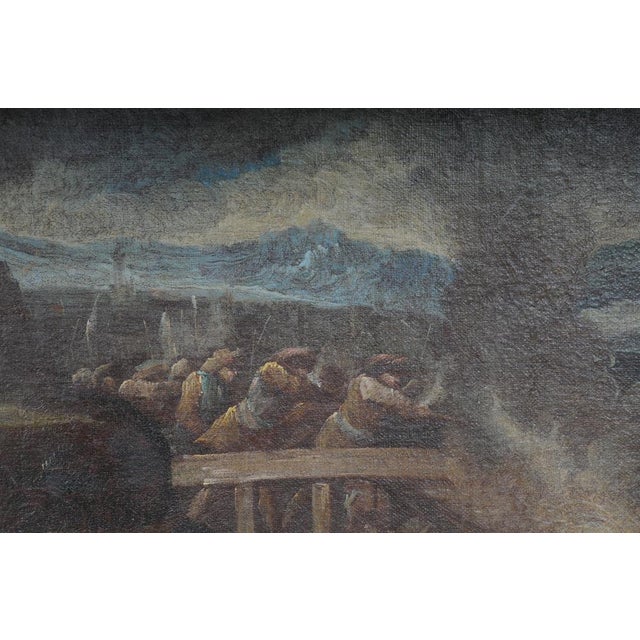Ottoman Artist, Battle Scene, 1740, Oil on Canvas For Sale - Image 6 of 18