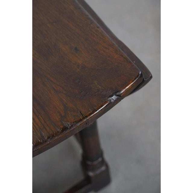 Antique English Loop-Eared Side Table in Oak, 18th Century For Sale - Image 10 of 17