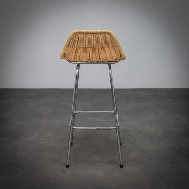 Rattan Bar Stools by Rohé Noordwolde, Netherlands, 1960s, Set of 5 For Sale - Image 6 of 12