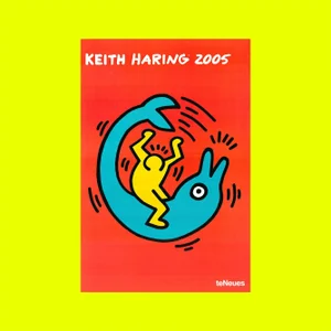 After Keith Haring - Untitled (Rodeo Man on Dolphin) Vintage Fine Art Print Offset Lithography Poster 2005 2000s Y2k