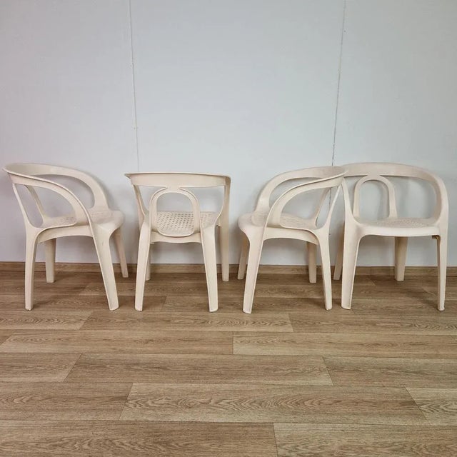 Mid-Century Modern Vintage Garden Chairs by Henry Massonnet for Stamp, 1984s, Set of 4 For Sale - Image 3 of 12