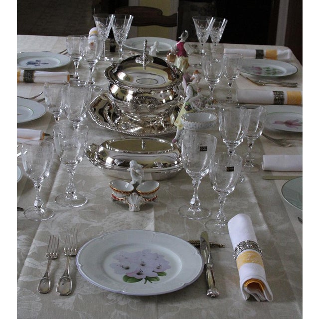 1980’s Vintage/New KPM Pair of Salt Cellars With Putties Hand-Painted With Purple-Red & Gold For Sale - Image 11 of 14