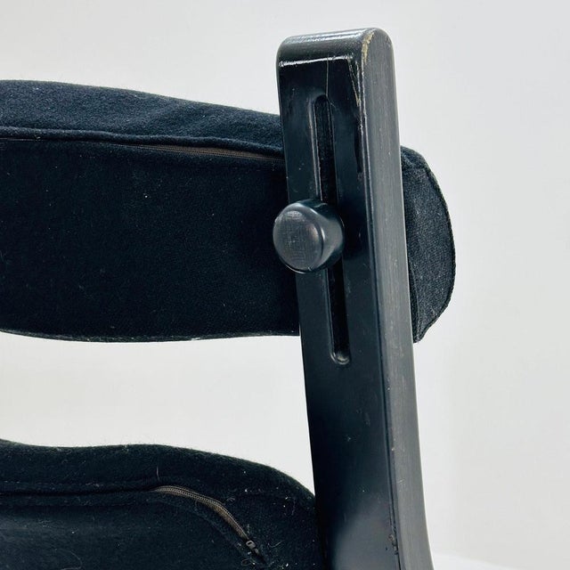 Mid-Century Black Fabric Gravity Rocking Lounge Chair by Peter Opsvik for Stokke, 1980s For Sale - Image 9 of 11