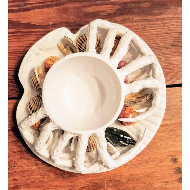 Trompe l'Oeil Italian White Majolica Crab Covered Dish Seashells For Sale In Fayetteville, AR - Image 6 of 13