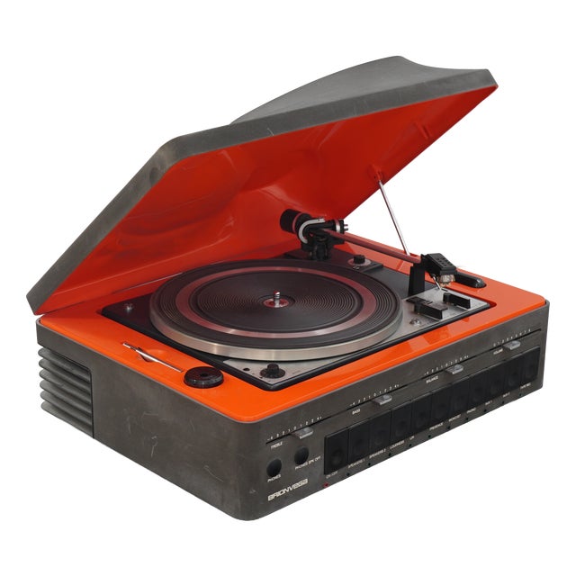 Concept 101 Turntable and DA 101 Speakers by Marco Zanuso, Roberto Lucci and Paolo Orlandini for Brionvega, 1974, Set of 3 For Sale