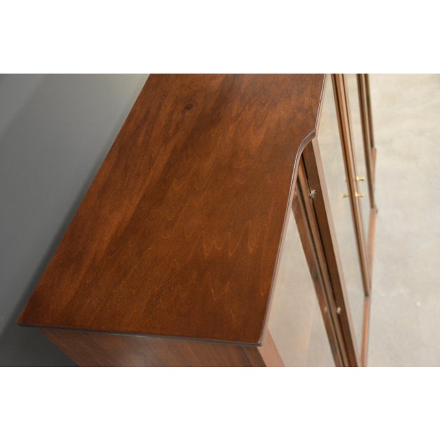 Wood Walnut Mid Century Bookcase For Sale - Image 7 of 9