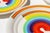 Set of Eight Italian Porcelain Salad and Dinner "Rainbow" Plates by Mancer For Sale - Image 11 of 16