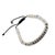 Early 21st Century Men's White Howlite & Silver Hematite Beaded Adjustable Bracelet For Sale - Image 5 of 7